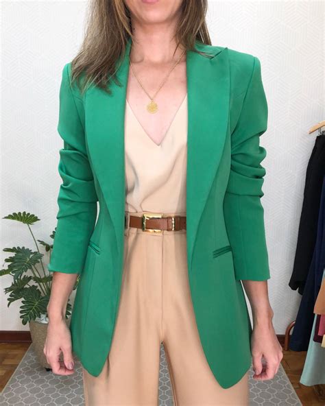 Blazer Feminino Alfaiataria Verde Grama Allux Boutique