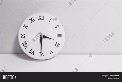 Closeup White Clock Image Photo Free Trial Bigstock