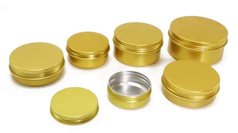 1oz 2oz 4oz Gold Metal Aluminum Tin Jar For Cosmetic Cream Hair Wax Body Butter Lip Balm Package