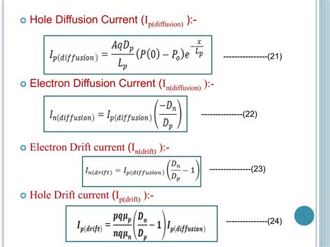 Basics Of Semiconductor Current Equation Continuity Equation Injected Minority Carrier Ppt