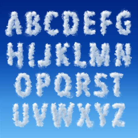 Clouds PNG Letters Transparent Background Clouds Alphabet - Etsy