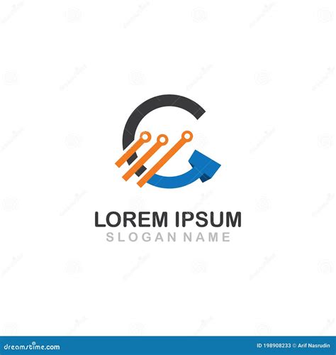 Technology Logo Template Design Vector Emblem Design Concept Stock