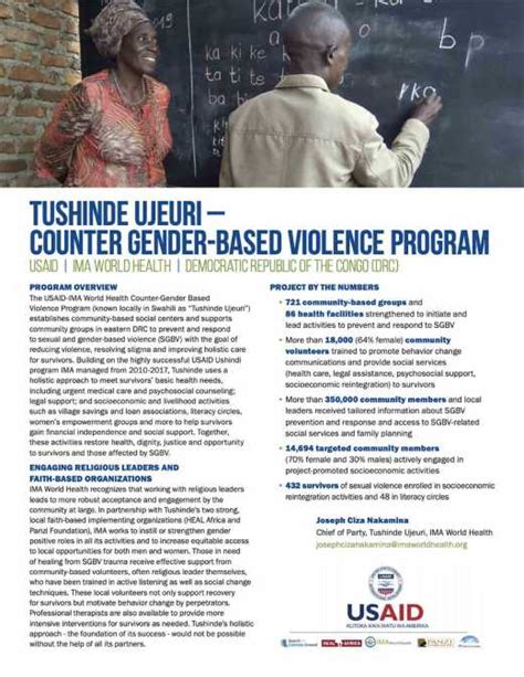 Tushinde Ujeuri Counter Gender Based Violence Program Ima World Health