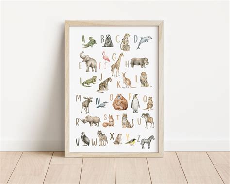 Alphabet Poster ABC Poster Animal Alphabet Poster Educational Poster ...