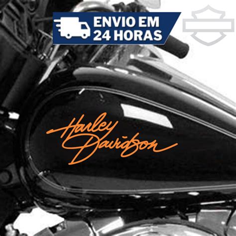 Adesivo Harley Davidson Tanque Lateral 2 Adesivos 12 Cores Vinil