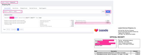 Official Receipt Lazada Seller Center