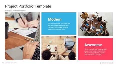 Project Portfolio PowerPoint Presentation Template Design - SlideGrand