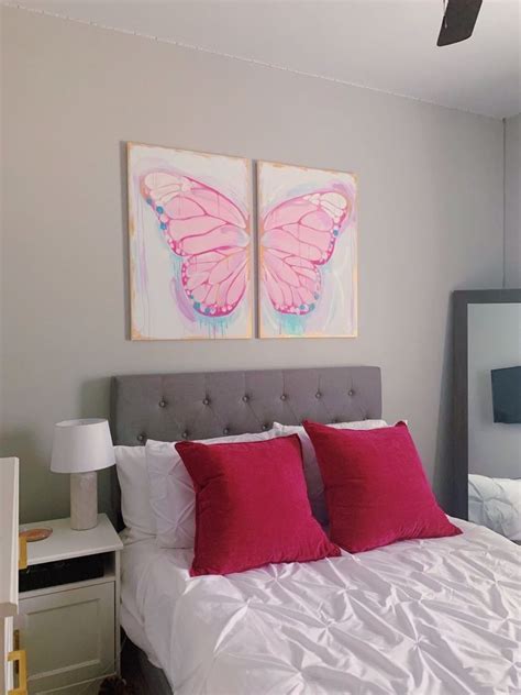 butterfly wall art | Preppy room decor, Dorm art, Room wall painting