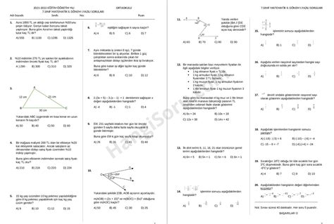 S N F Matematik D Nem Yaz L Sorular M Fredat Hangisoru