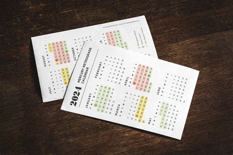 Calendario retrógrado de Mercurio 2024 Postal Etsy España