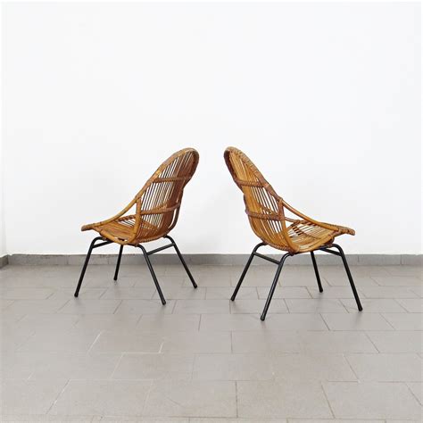 Rattan Armchairs And Coffee Table By Alan Fuchs From Kr Sn Jizba