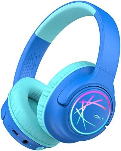 iClever Casque sans Fil pour Enfants avec lumières LED Volume de