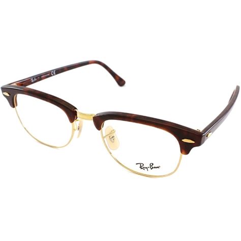 Ray Ban Unisex Rx 5154 Tortoise Gold Clubmaster Optical Eyeglasses Frames 14534341