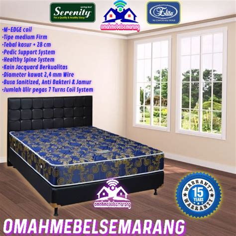 Jual Bed Set Springbed Elite Serenity Superstar Matras Kasur Anti