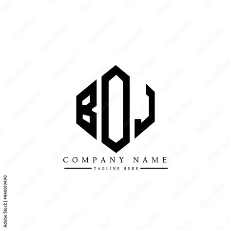 BOJ letter logo design with polygon shape. BOJ polygon logo monogram ...