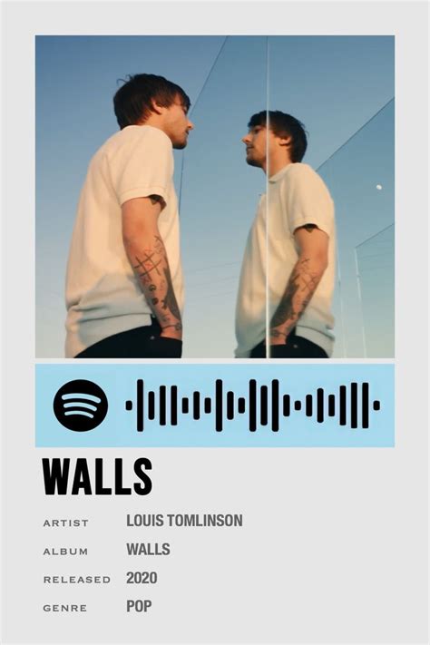 Louis Tomlinson Walls Spotify Minimalist Poster Music Poster Ideas