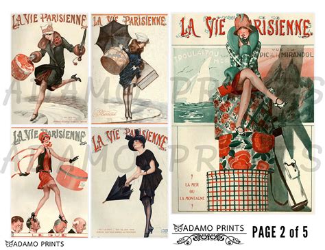 La Vie Parisienne Magazine Covers Vintage Images Ephemera Etsy