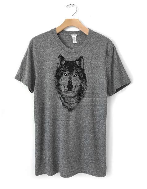 Wolf Shirt Wolf Tshirts Mens Wolf Shirt Mens Clothing Wolf Etsy