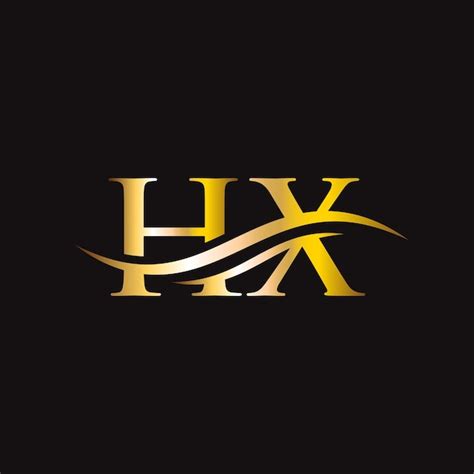 Carta hx creativa con concepto de lujo diseño de logotipo hx moderno