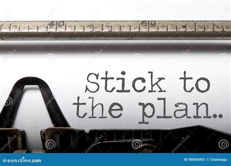 Stick to the plan stock image. Image of motivation, typewriter - 98856901