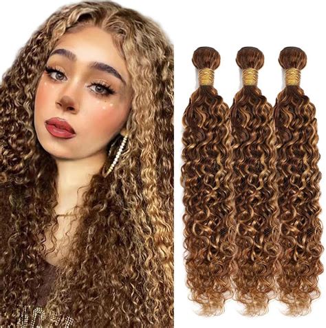 Amazon P Human Hair Bundles Blonde Water Wave Bundles Human Hair Bundle