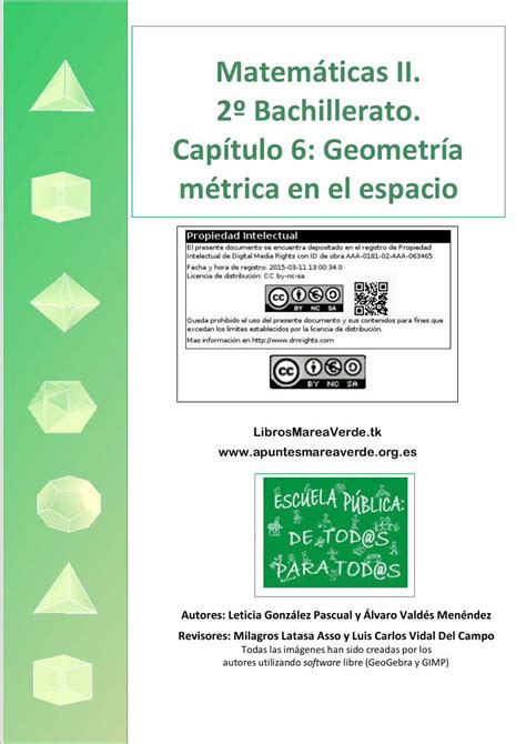 PDF Matemáticas II 2º Bachillerato Capítulo 6 Geometría