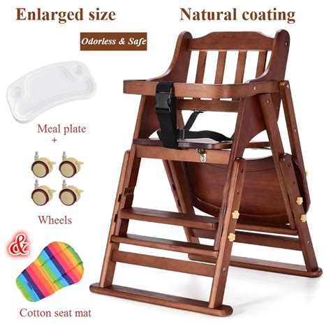 Multi Founctional Adjustable Foldable And Portable Solid Wood Baby Feed