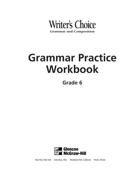 Grammar Practice Workbook Grade Glencoe