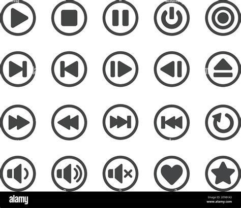 Conjunto De Iconos Del N Del Reproductor Multimedia Vector E