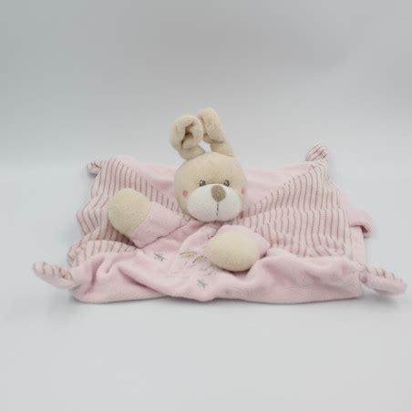 Doudou Plat Lapin Rose Ray Kiabi Simba Toys