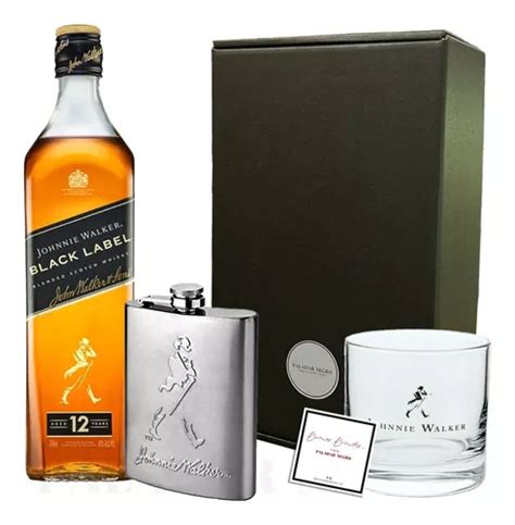 Regalo Johnnie Walker Black Label Petaca Acero Vaso Env O Gratis