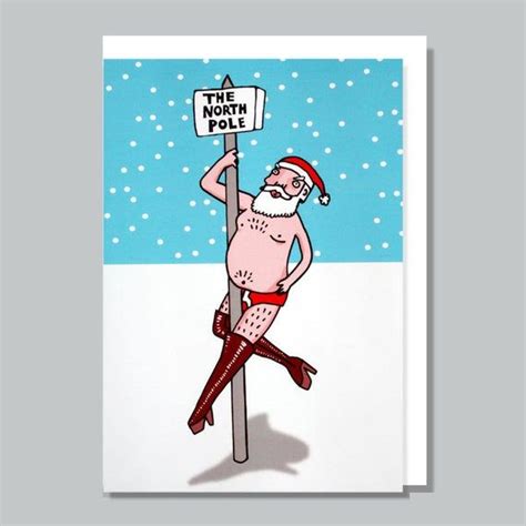 Funny Christmas Card Naughty Santa Christmas Card Set Christmas