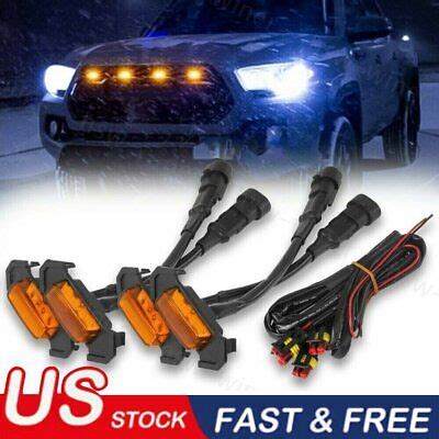 For 2016 2021 Toyota Tacoma TRD Pro Raptor Style Amber Lens LED Grille