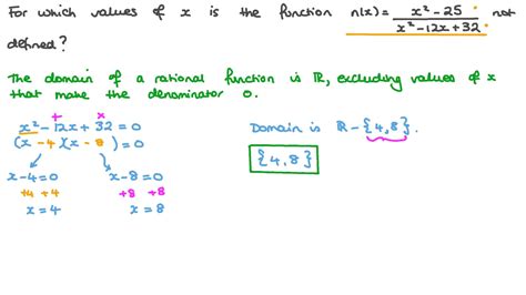 Question Video Determining The Domain Of A Rational Function Nagwa