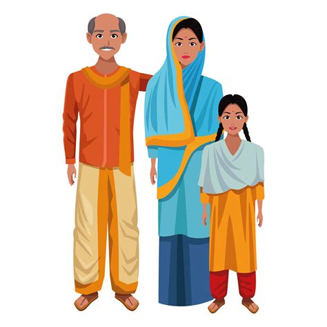 Indian Family Cartoon Image