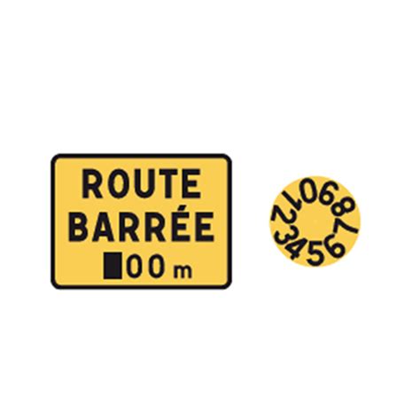 Panneau KC1 ROUTE BARRÉE avec disque de distance I WP Signalisation