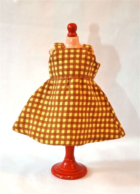 Authentic Antique 1930s Bleuette Doll Checked Wool Dress From Billyboy