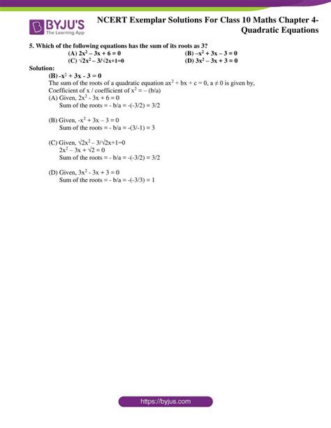 Ncert Exemplar Class 10 Maths Solutions Chapter 4 Download Free Pdf