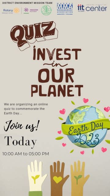 Live Chennai Earth Day Quiz Invest In Our Planet Earth Day