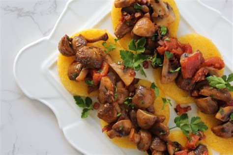 Grilled Polenta With Herbed Mushrooms Creative And Colorful Italian Inspired Recipes