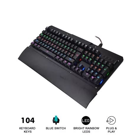 Jual Keyboard Mechanical RGB Backlight LED Gaming Blue Switch Full Size