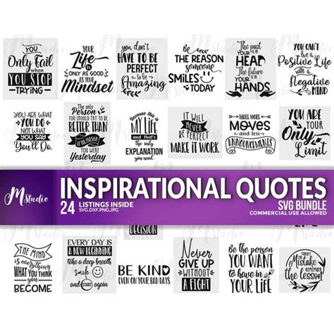 Inspirational Quotes svg Bundle, for cricut and sillouette - Inspire Uplift