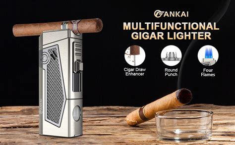 Amazon FANKAI Cigar Lighter 4 Torch Jet Flame Cigar Punch Cigar