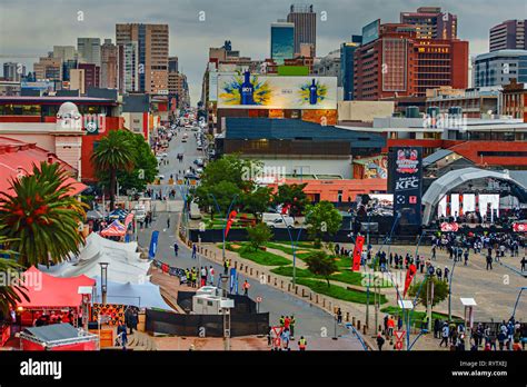 Johannesburg South Africa City Downtown Area At Sunset Stock Photo Alamy