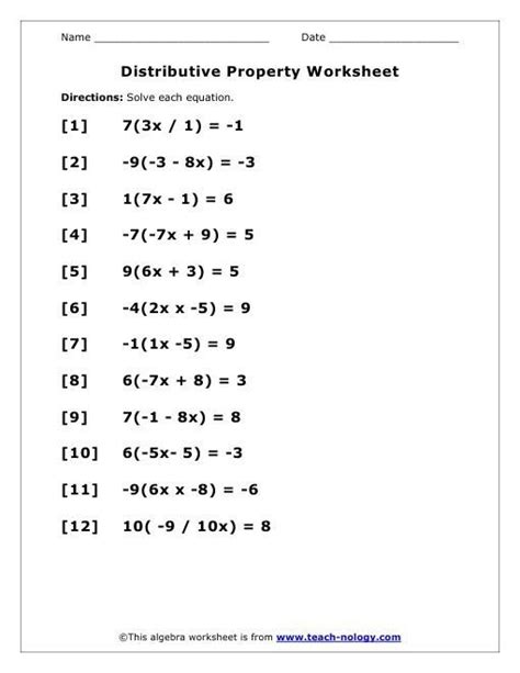 Distributive Property Worksheet 5th Grade