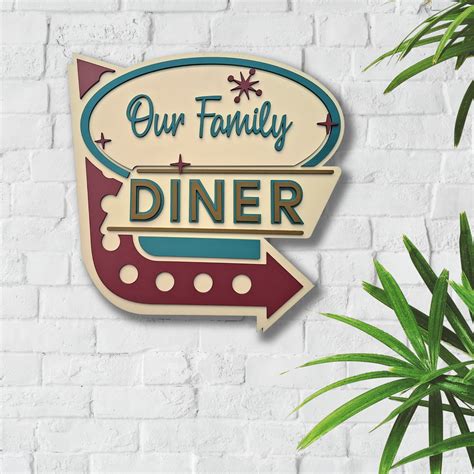 Home And Living Vintage Diner Sign Personalized Classic Diner Decor