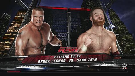 Wwe K Brock Lesnar Vs Sami Zayn Extreme Rules Bloody War Perfect