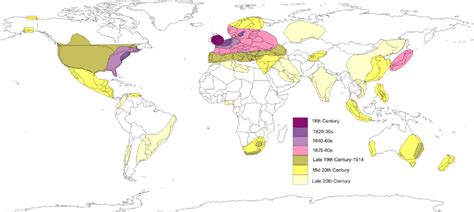 Map Showing The Approximate Age For The Beginning Of The Industrial