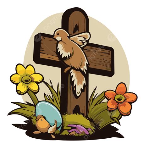 Pascua Cristiana Vector Png Dibujos Pegatina Clipart Pascua Cruz Con