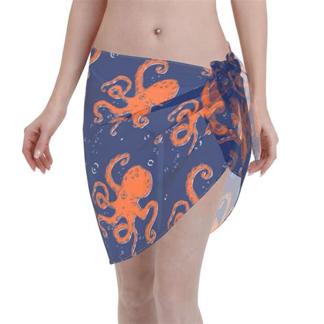 Ocsxa Octopus Print Sarong Coverups For Women Bathing Suit Wrap Swimsuit Skirt Beach Bikini